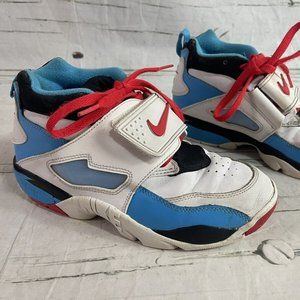 Nike Air Diamond Turf Boys Shoes Youth 5.5Y Blue Red White Sneakers 2013